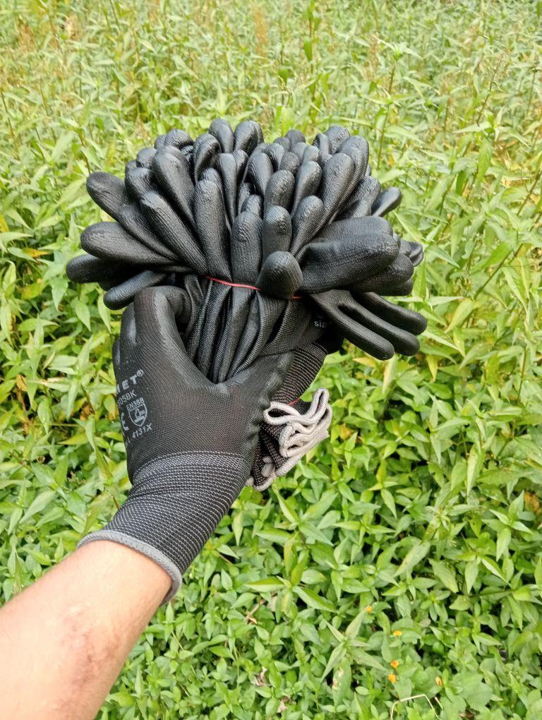 sarung tangan kerja comet Hitam lapis karet buwat segala pekerjaan 1 pak isi 12 pasang