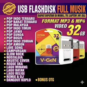 USB Flashdisk sudah isi Berbagai genre lagu kapasitas 32GB full mp3 mp4 3.0