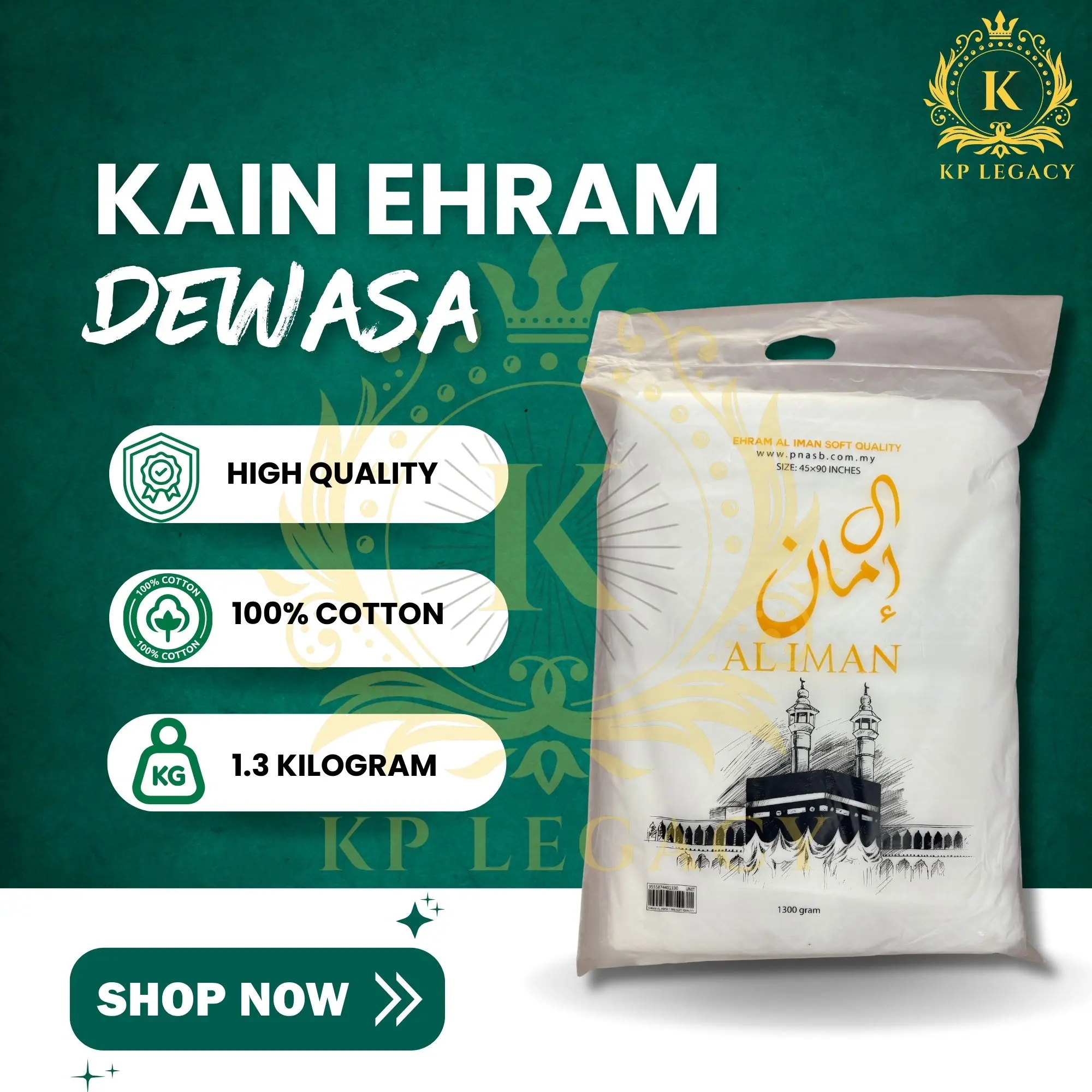 ️(SUPERFINE FIBER) KAIN IHRAM/EHRAM Haji dan Umrah Cotton Dobby Exclusive
