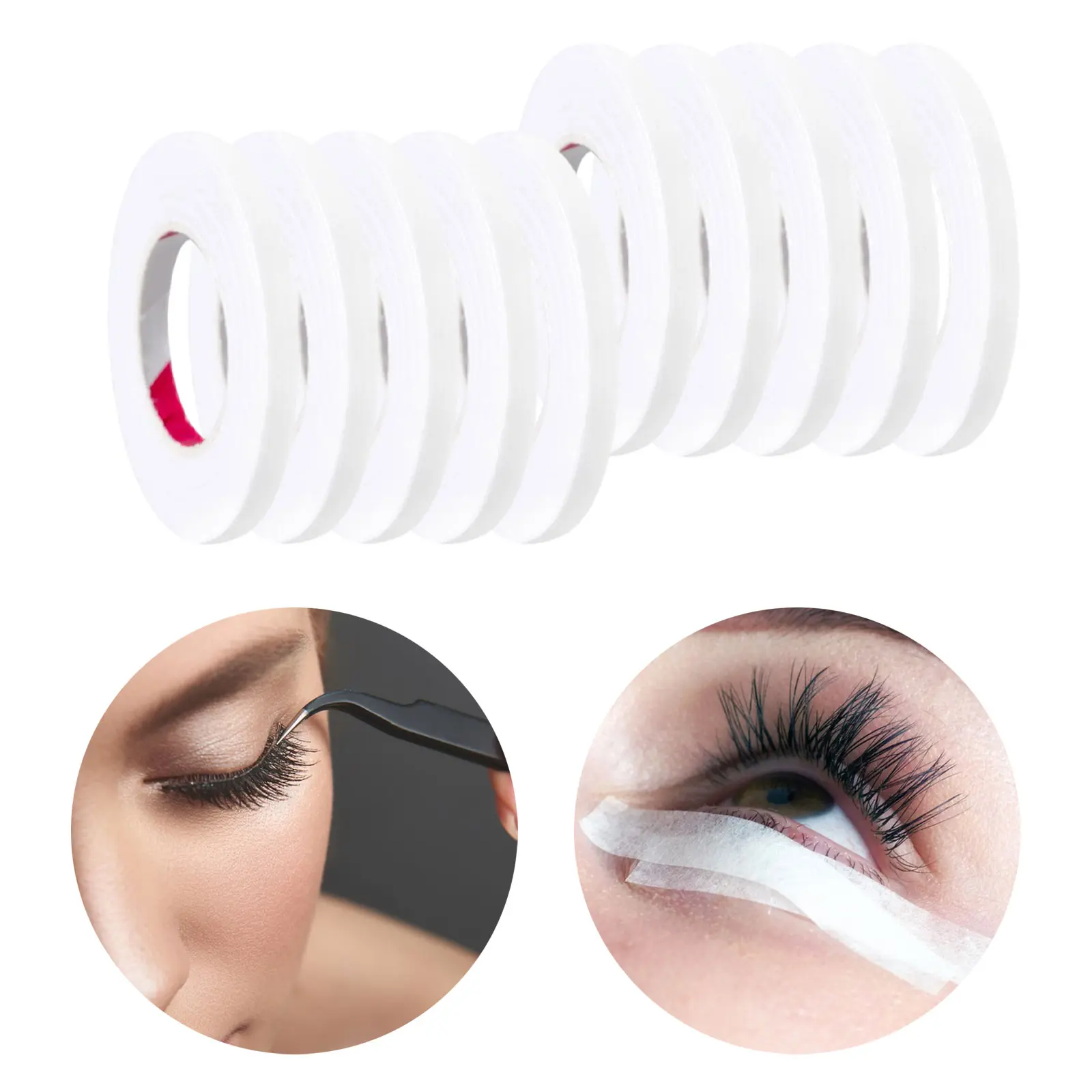 10Pcs Eyelash Extension Tapes under Eye Tape Multipurpose Eyelash Grafting Tape Breathable Makeup Lash Tapes 9M Soft Fabric for Makeup Salons Women Girls Professional