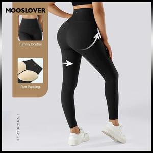 Mooslover Butt Padding Seamed Shaping Legging (Pads Non-removable) High Waist Compression Comfort Womenswear