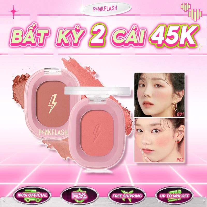  PINKFLASH OhMyPinkFlash OhMyHoney Phấn Mềm Chống Thấm Nước Lâu Dài Sắc Tố Tự Nhiên Mờ Lung Linh Trang Điểm Mặt Phấn Má Hồng 