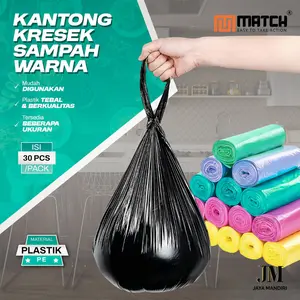 Match Plastik Sampah Roll Warna Kantong Kresek Sampah Dapur Kuat & Praktis Isi 30 pcs/Roll 3037