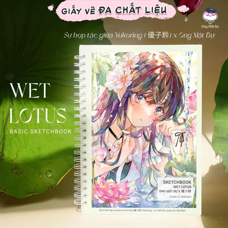 Sổ Vẽ Đa Chất Liệu - Sổ Phác Thảo Wet Lotus - Họa sĩ Nhật Bản Yukoring - Lỗi 1 Đổi 1 - Sketchbook Không Kèm Tài Liệu Vẽ