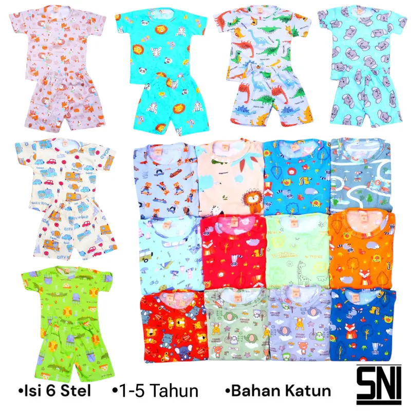 DAPAT 6 SETELAN ANAK 1-5 TAHUN MOTIF RANDOM Bayi Bunda 0