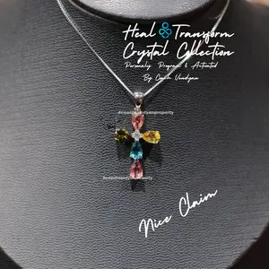 Koleksi Candy tourmalineLiontin Gelang Cincin Salib Harian