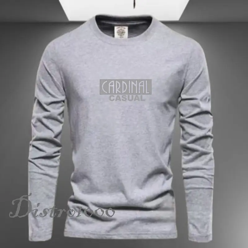 PROMO COD ( BAHAN TEBAL )  Kaos Distro 100% COTTON Kaos pria I Wanita Lengan Panjang[C4RDIN4L BLOK]  prin GREY Premium 2