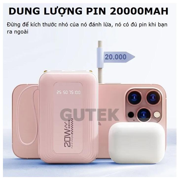 Hàng chinh hǎng 100% Pin Sạc dự phòng 20000mah sạc nhanh 20W Nhỏ gọn CHIP AN…