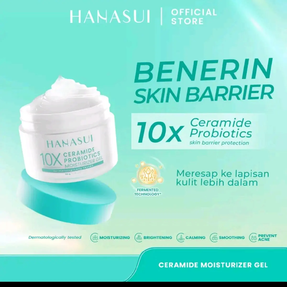 Hanasui Ceramide Probiotics Gel Series - Pelembab Ringan, Melembapkan, dan Mencerahkan Kulit - Pencerah