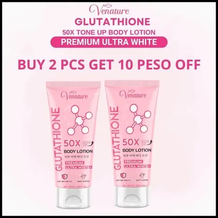 Legit】Venature Glutathione Body Lotion 50x Tone Up Ultra White Skin  Collagen With Glutathione Spf 50+
