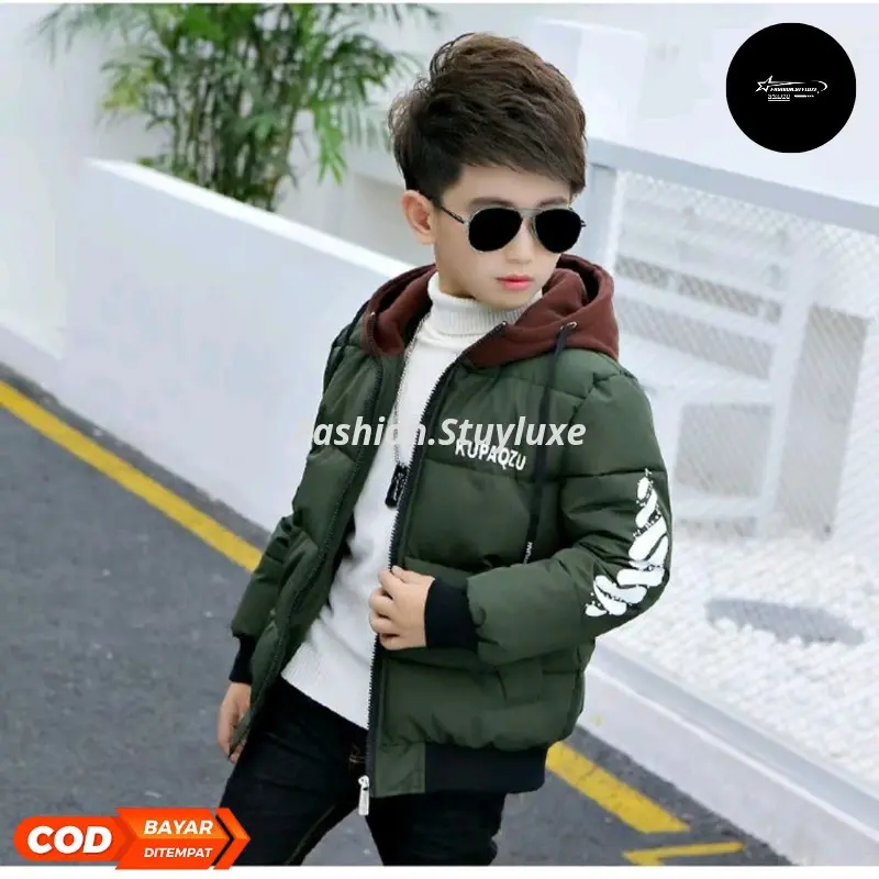 {Bisa COD) Jaket Winter Anak Terbaru Tebal hoodie Musim Dingin/Anti Badai Fashion 3