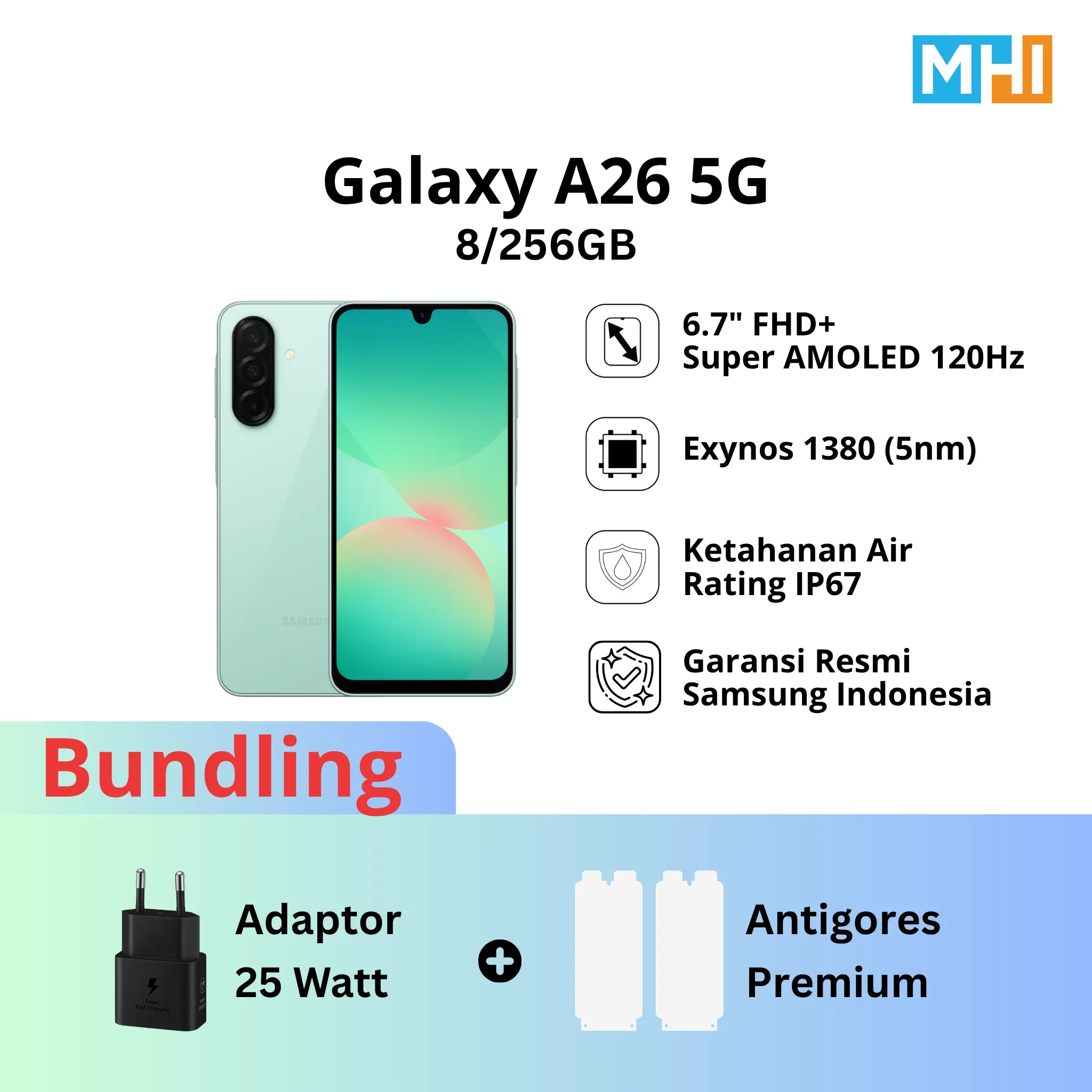 Samsung Galaxy A26 5G 8/256 GB 8GB 256GB - Camera 50 MP, Original, Garansi Resmi SEIN