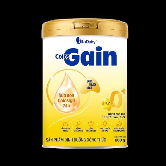 VitaDairy Combo 3 lon ColosGain 0+ lon 800g với DHA HMO MCT và ColosIgG 24h cho bé