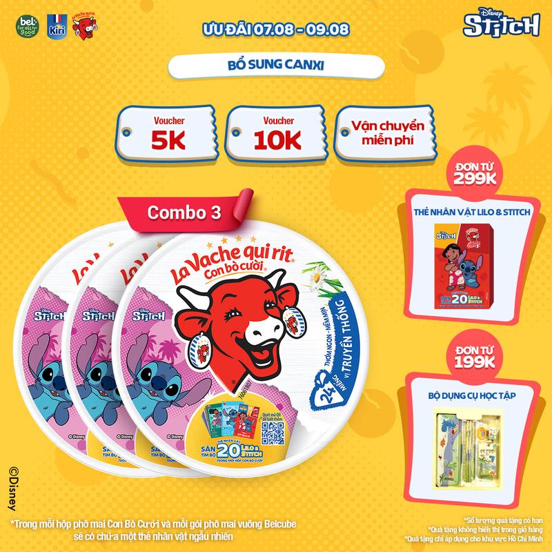 COMBO 3 PHÔ MAI CON BÒ CƯỜI 24 MIẾNG- VỊ TRUYỀN THỐNG