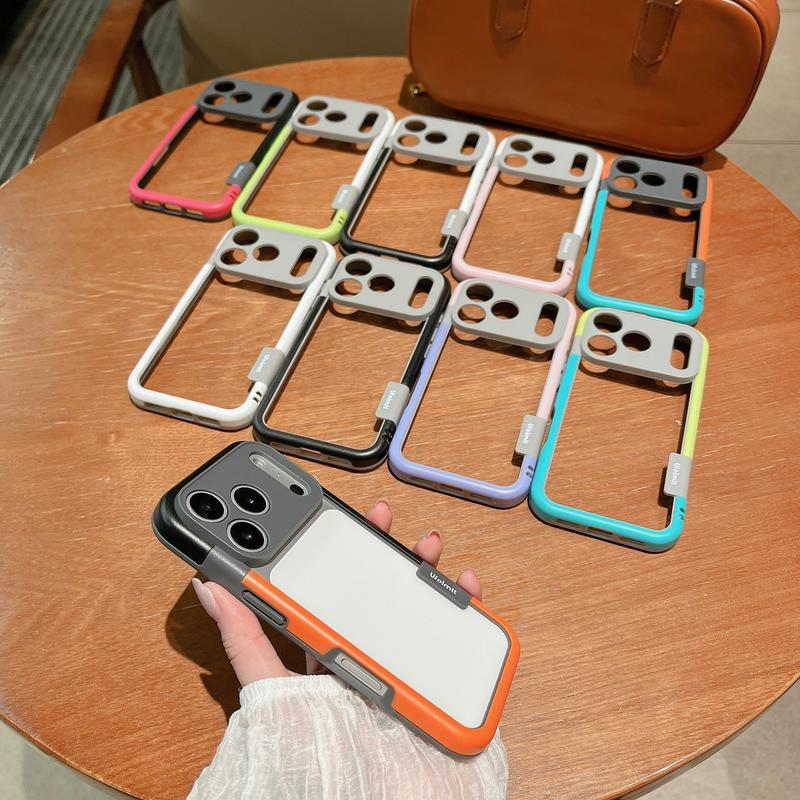 Nhiều màu sắc, không có tấm lưng, phù hợp với ốp điện thoại iPhone 17; khung silicone rỗng, phong cách viền của iPhone 16; ốp mềm chống rơi.