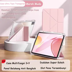 New 3+Y Tablet Case for iPad gen 10 iPad Air 5 Air 4 iPad Gen 9  iPad Pro 11 12 9  Air 6 2024 10"2 8th 10th 9.7”2024 Pro13”mini6/7 8.3"  Clear Acrylic Anti-Bend Back  Shockproof Protection Built-in Stylus Slot