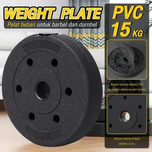 Bettegrow PVC Weight Plate Barbel Dumbell Rubber Cement Plates 5KG 7.5KG 10KG 15KG Piringan Plat Alat Latihan Beban