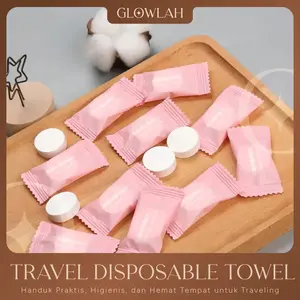Glowlah Handuk Sekali Pakai Mini Travel Disposable Towel – 50 PCS! Handuk Praktis, Higienis, dan Hemat Tempat untuk Traveling