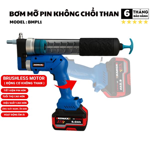 Máy Bơm Mỡ Pin Động Cơ  Không Chổi Than - Dung Tích 900CC Áp Lực Bơm 16000PSI - Dùng Mỡ Sâu và Mỡ Nhồi