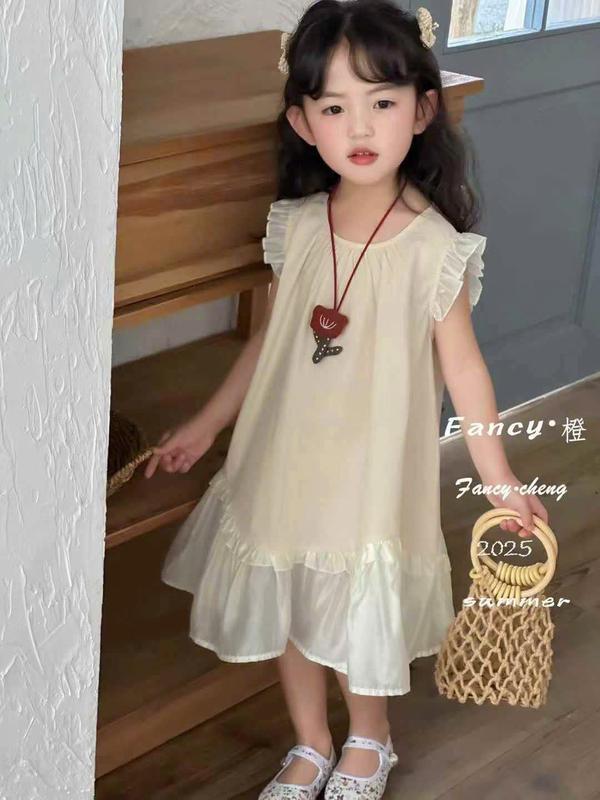 [VHH065] Quần áo trẻ em, Set váy  kèm vòng cổ QCCC loại 1 chất tơ mềm mát, nhẹ phong cách dễ thương cho bé gái 4