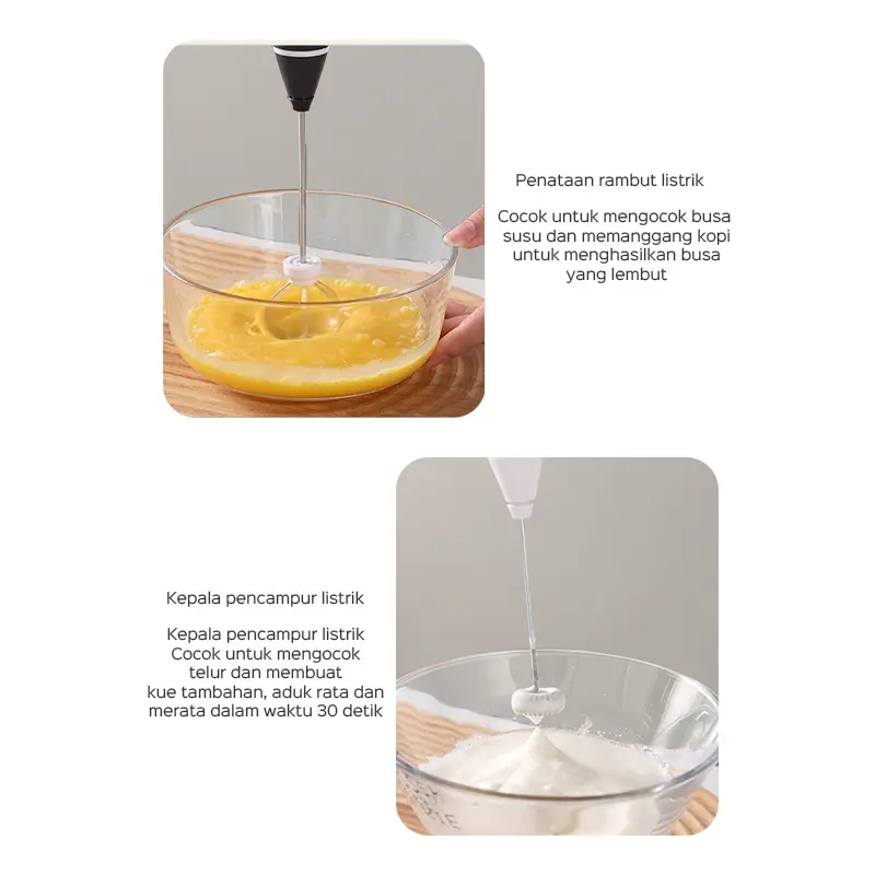HAN RIVER MIXER Pengocok Susu Milk Frother -hitam/putih 4
