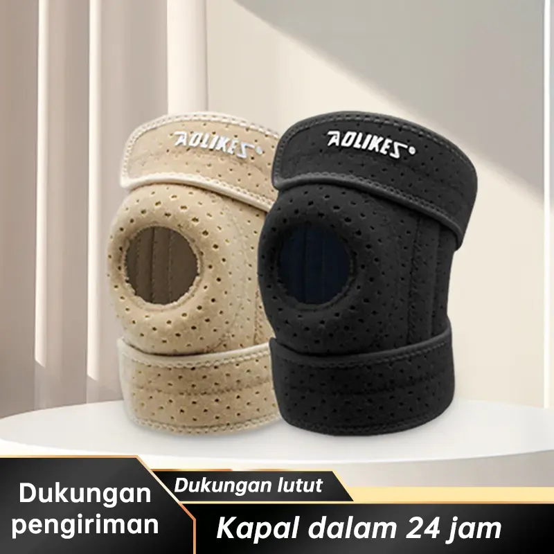 Dekorasi Lutut Kaki Terapi AOLIKES PREMIUM Sport - Pelindung Lutut dengan Kompresi dan Dukungan yang Dapat Disesuaikan untuk Pria dan Wanita - Outdoor 0