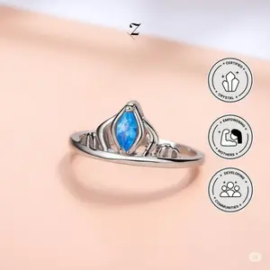 (SPECIAL LIVE) - Stormheart Aquamarine Copper Ring Crystal Cincin