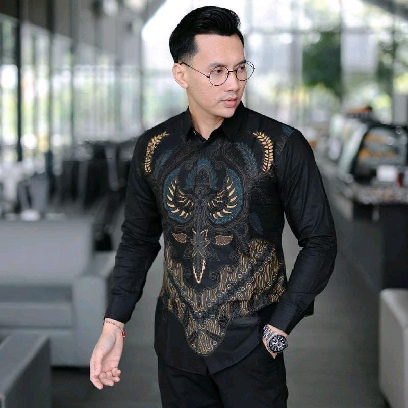 KEMEJA BATIK PRIA FORMAL LENGAN PANJANG MOTIF AYAM UKURAN M L XL XXL 7