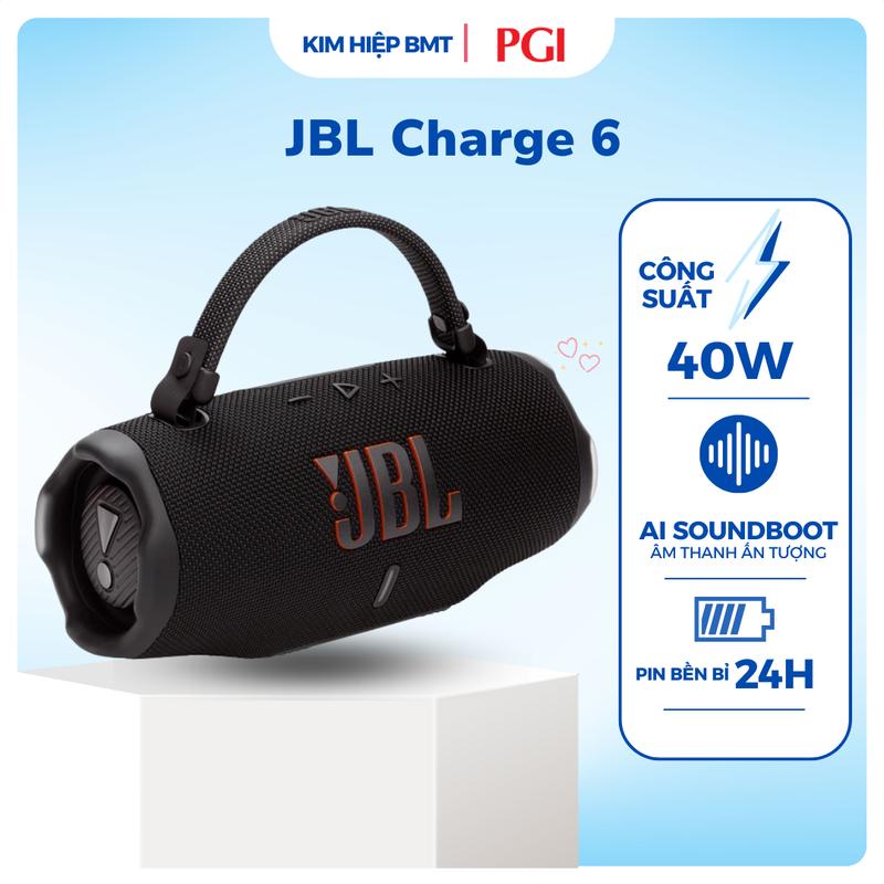 Tặng cáp Anker Loa JBL Charge 6 new 2025 cống suất 40W pin 24 tiếng bluetooth 5.4 âm thanh cao cấp bass chắc treble trong trẻo
