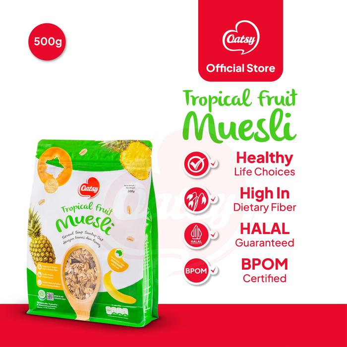 Gambar OATSY Muesli Tropical Fruit 500g dari Oatsy Oatmeal & Muesli Kota Administrasi Jakarta Barat Tokopedia