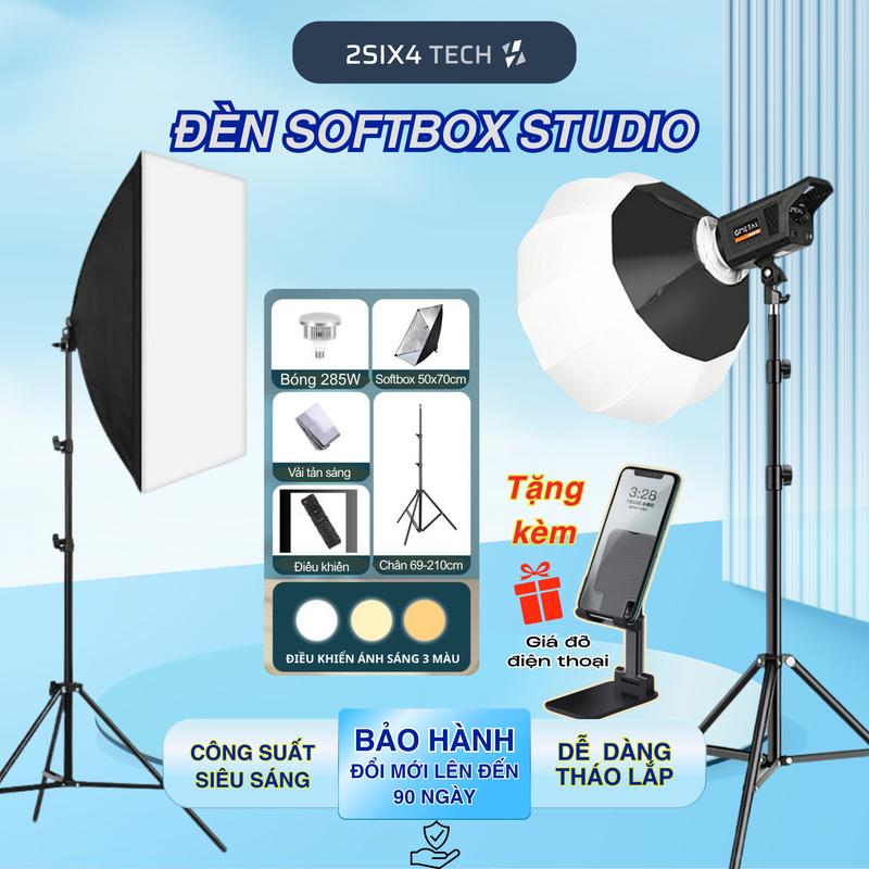 TẶNG GIÁ ĐỠ ĐT Đèn Softbox Hỗ Trợ Chụp Ảnh Quay Phim Livestream Studio Chuyên Nghiệp Kèm Chân Tripod Cao