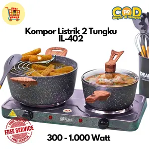 IDEALIFE Kompor Listrik 2 Tungku - Electric Hot Stove IL-402 - Hemat Energi & Praktis