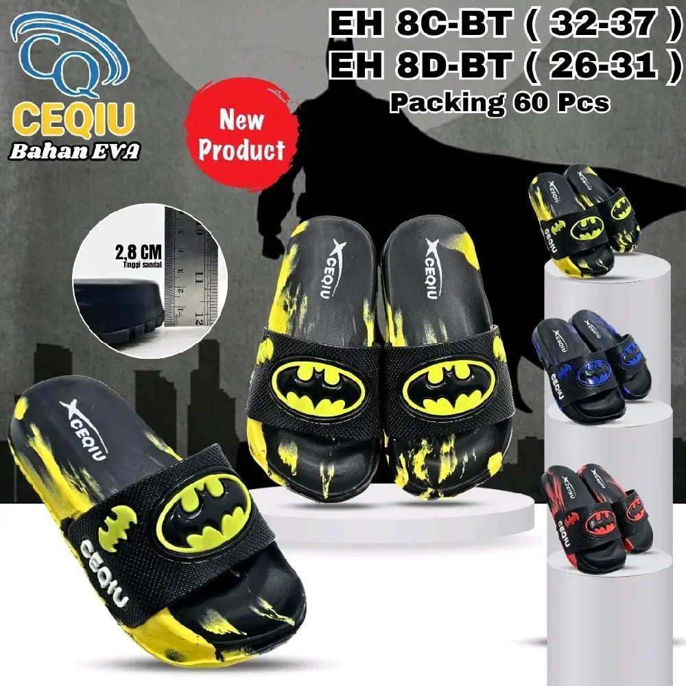 Sandal Selop Karakter Batman Anak-anak Laki-laki Terbaru CQ EH8 BT Fashion