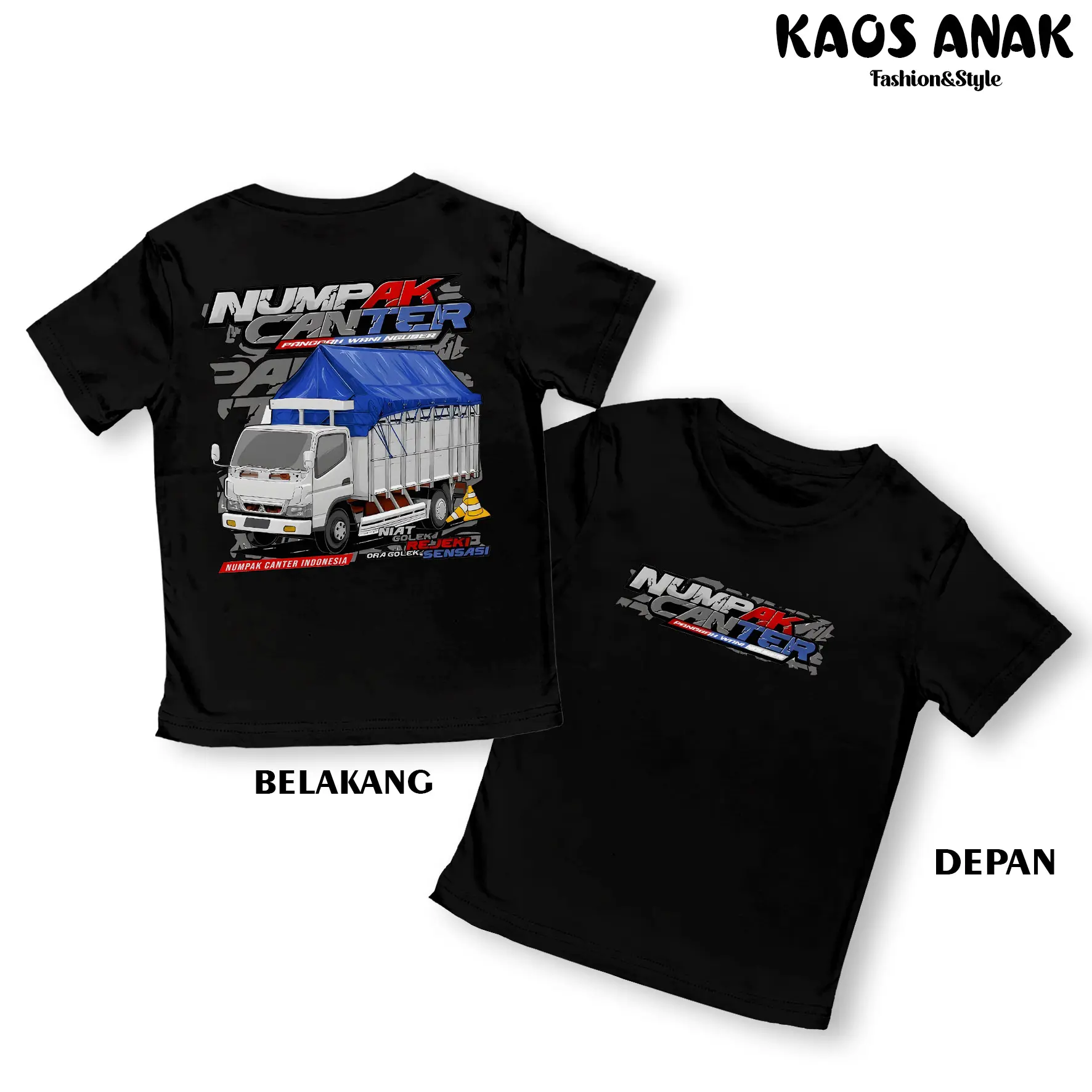 KAOS ANAK NUMPAK CANTER BAJU DISTRO ANAK TRUK CANTER MANIA BAJU ANAK LAKI - LAKI