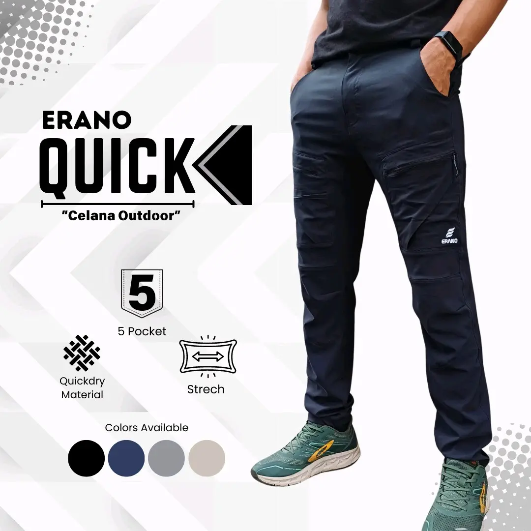Celana Gunung Panjang Outdoor Quickdry Hiking Pria Wanita Erano Quick