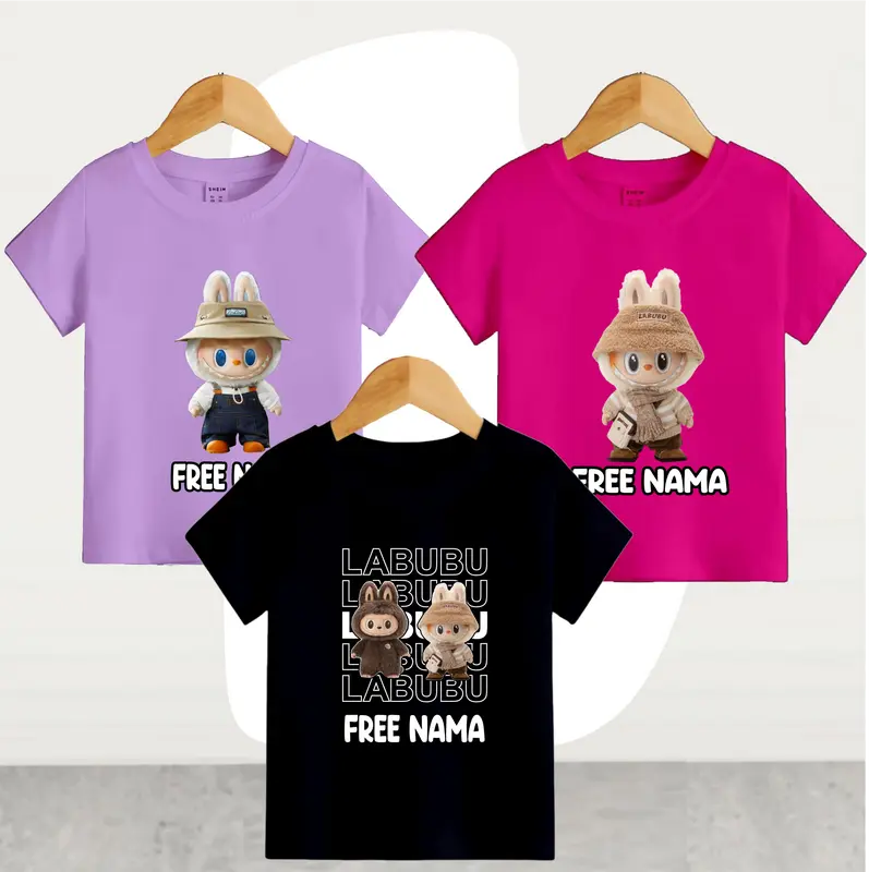 (GRATIS NAMA) KAOS ANAK L4bubu LENGAN PENDEK USIA 1-10th CATTON COMBED 0