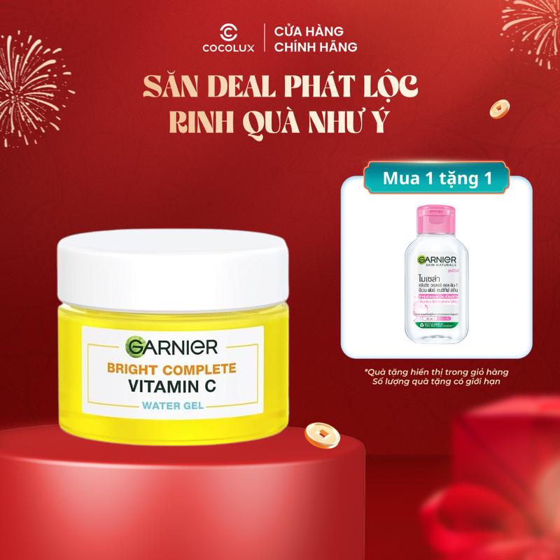  Garnier Kem Dưỡng Ẩm Bright Complete Vitamin C Water Gel Mỏng Nhẹ Cấp Ẩm Tối Đa 48H Hỗ Trợ Sáng Da 50ml 