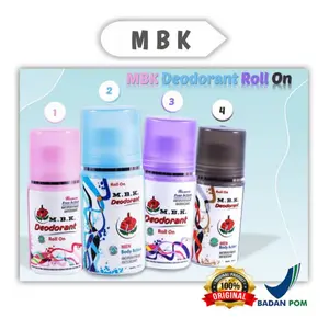 BANDED ISI 2 [ROLL ON] M.B.K Deodoran Ketiak Roll On 40ml | MBK Deodorant Pink Blue Purple Black ANti Bau Biang Keringat Tawas