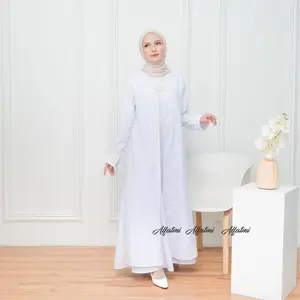 Gamis putih hitam muslim umroh haji bahan katun premium