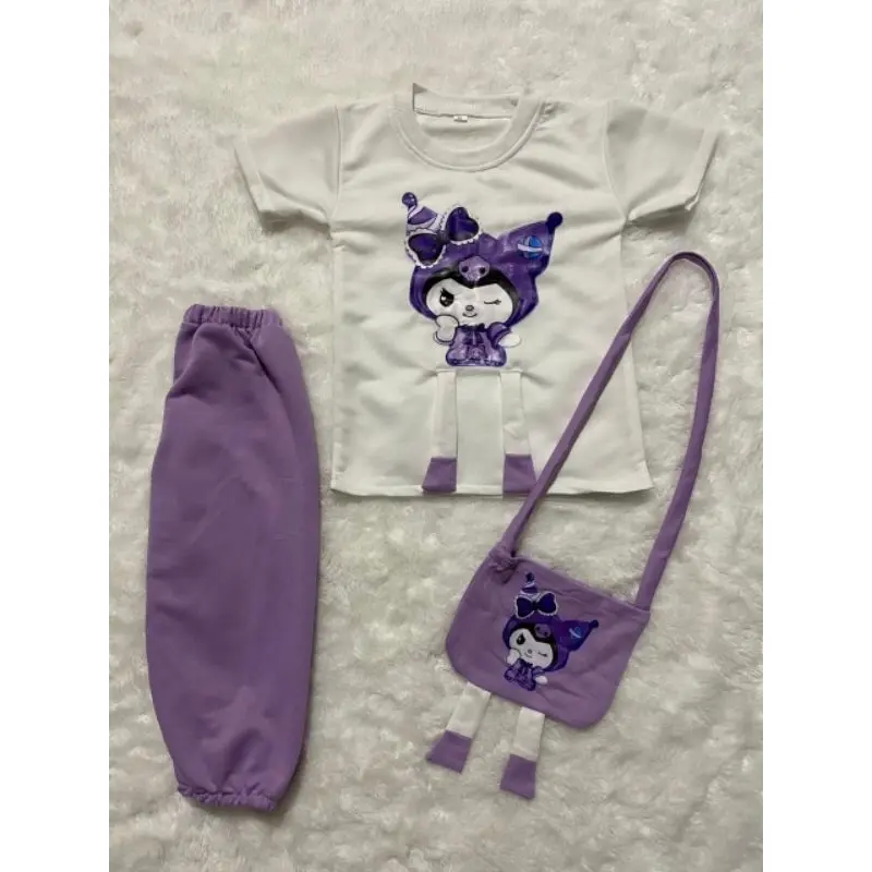SETELAN ANAK PEREMPUAN KUROMI FREE TAS 1-5TAHUN 2