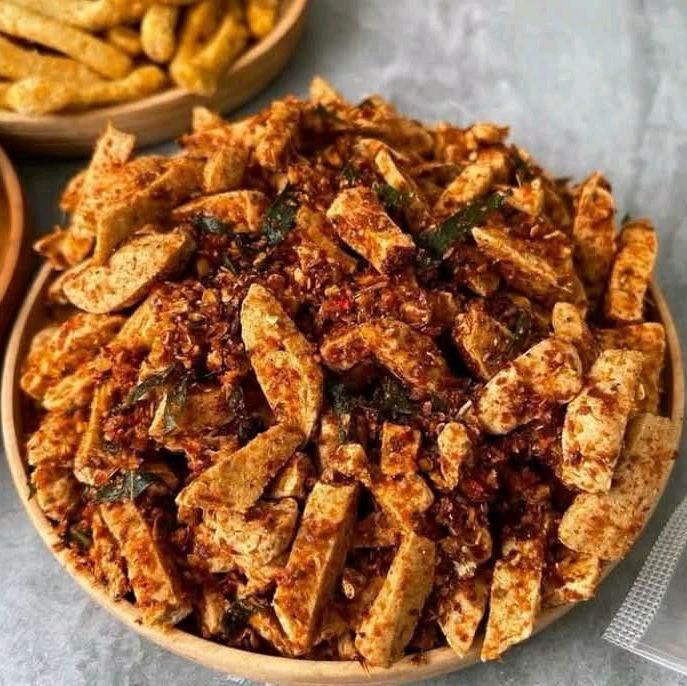 BASRENG PEDAS 500GRAM DAUN JERUK RENYAH, ENAK Camilan Makanan Cemilan Food Goreng 2