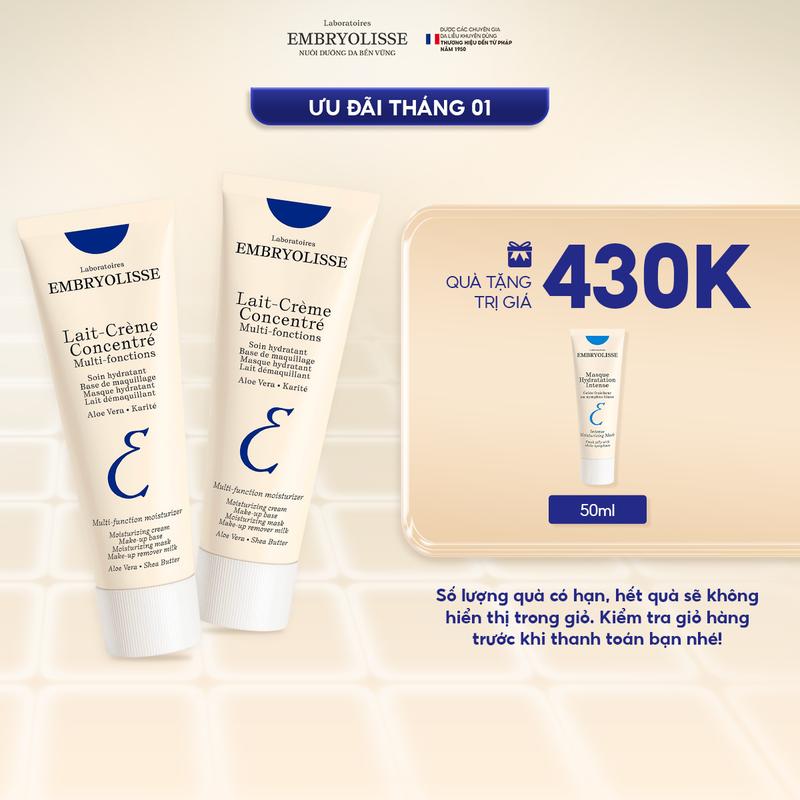 Combo 2 Kem Dưỡng Ẩm Phục Hồi Embryolisse Lait Creme Concentre 75ml
