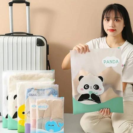 AS Ziplock Pouch Penyimpanan Serbaguna Karakter Hewan Lucu Zipper Bag Anti Air Motif Packaging 1
