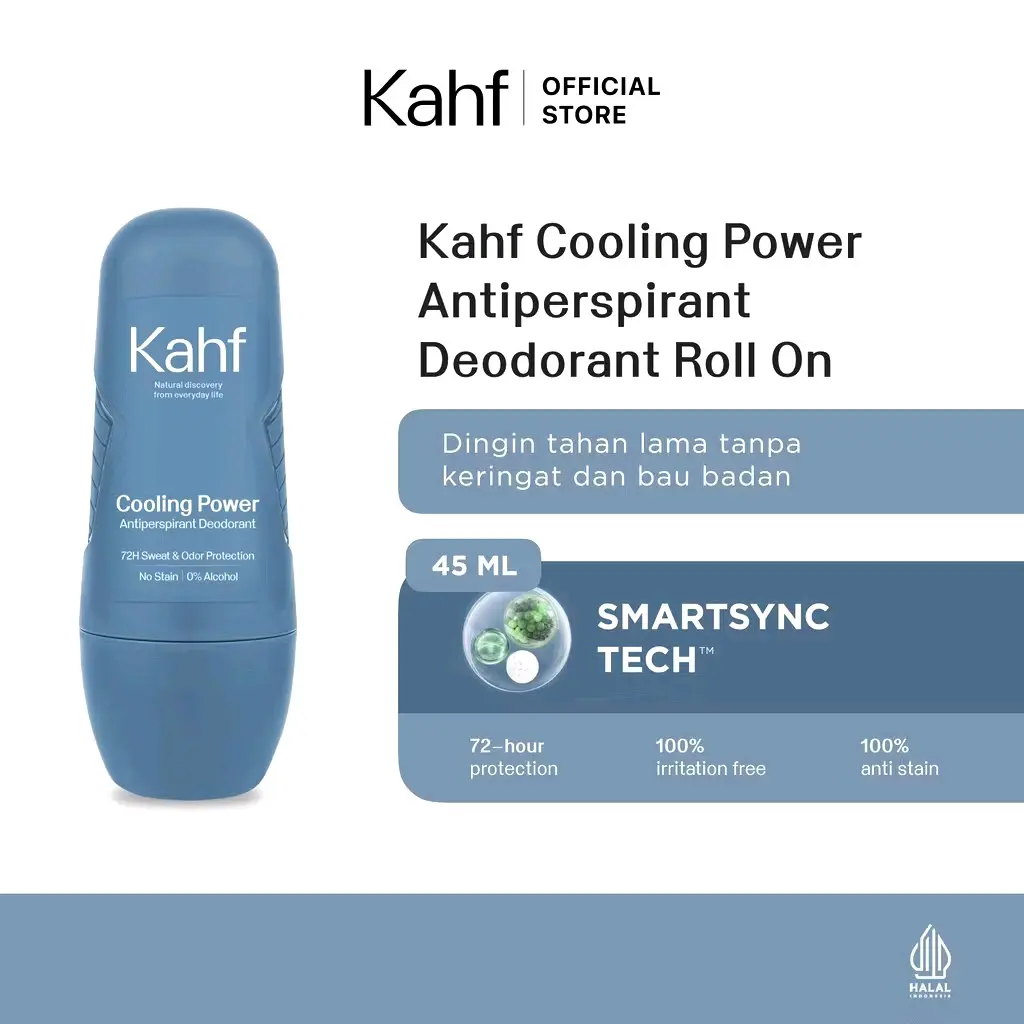 Kahf Antiperspirant Deodorant Roll-On 45ml Membuat Badan Jadi Harum dan Segar