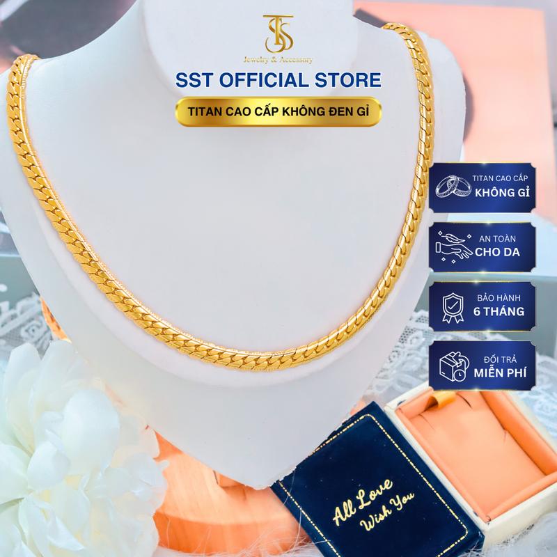 Dây chuyền Titan SST Official Store Khoen lật bảng dày cá tính Không Đen Gỉ VC527