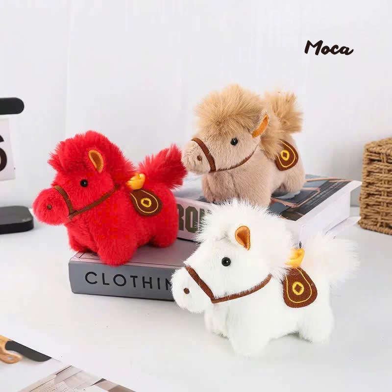 MOCA - Móc treo khóa Ngựa Thần Tài Xuân Bính Ngọ treo balo túi xách trang trí cây nhồi bông dễ thương. Phụ kiện treo túi xinh