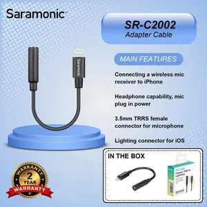 Saramonic Adapter Cable SR-C2002 3.5mm TRRS to Lightning iOS Devices