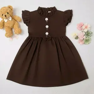 Baju Anak Perempuan Dress Untuk Usia 6 Bulan - 6 Tahun Bahan Rayon Twill Bunga Bordir