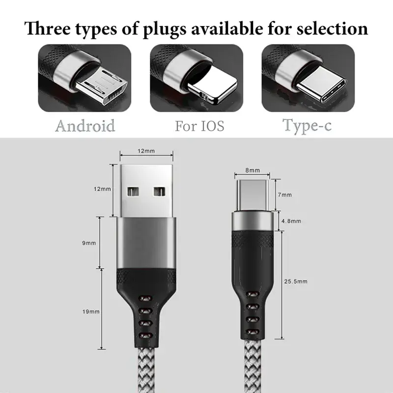 Cáp loại C, dài 3m / 5m / 8m, sạc nhanh, cáp USB C, truyền dữ liệu, dây sạc, Thích hợp cho iPhone 8-14 và điện thoại Android TypeC micro, [Thanh Toán Khi Nhận Hàng] 7