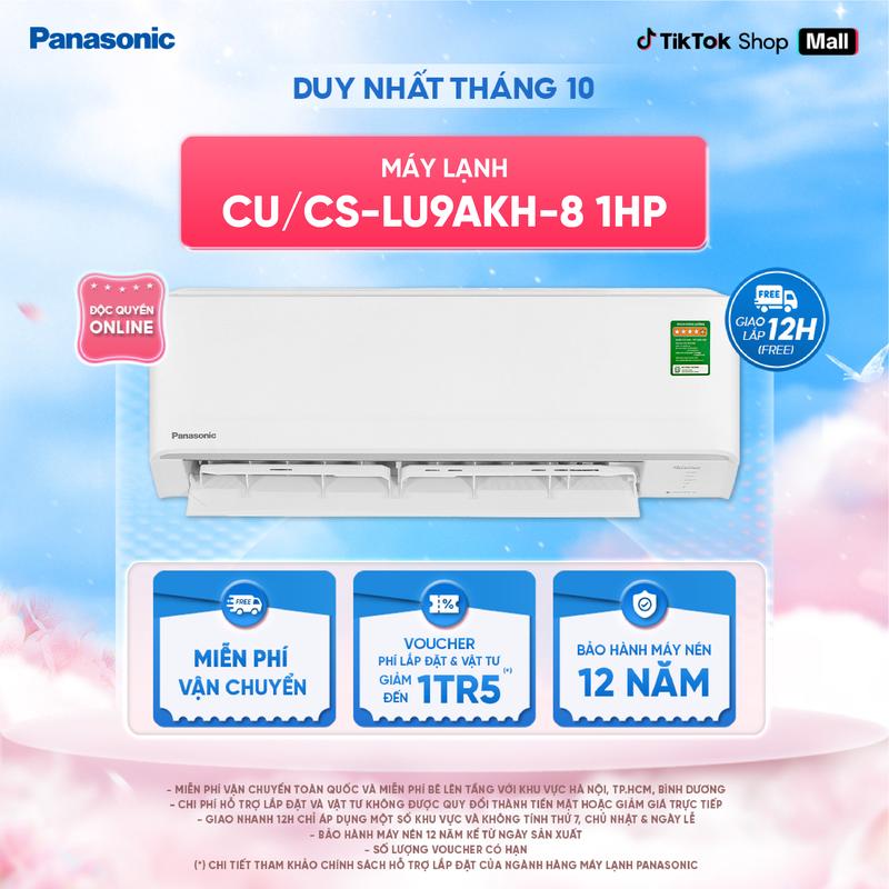 Máy lạnh/ Điều hòa Panasonic CU/CS-LU9AKH-8 - 1HP - Một chiều- ECO AI - Inverter - kết nối wifi